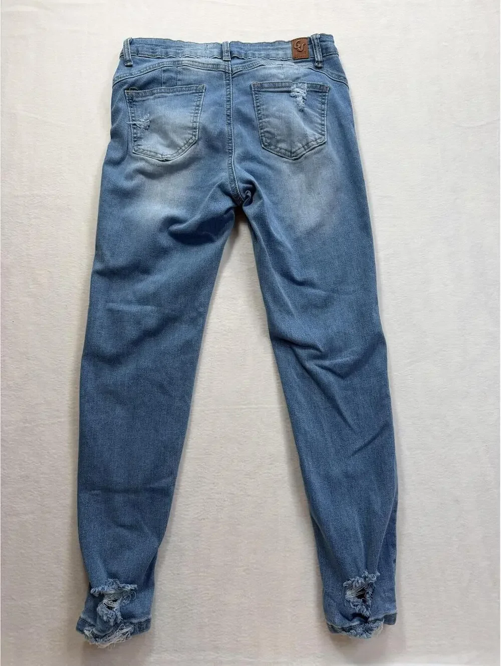 YMI Wax Jeans Women's Light Wash Distressed Skinny Stretch Jeans‎ Size 5/27